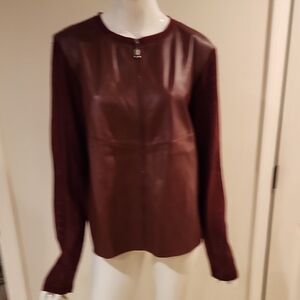 Sioni Deep Burgundy Leather Jacket
